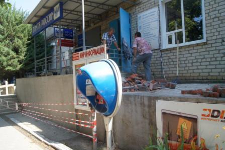 Ремонтные работы в центре Тбилисской